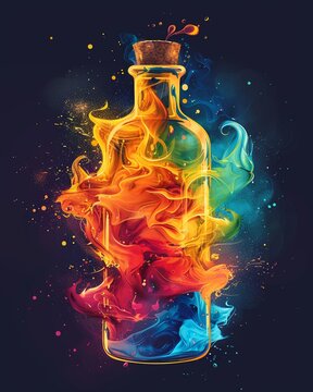 Write about an elixir of colors, a flashy concoction that invigorates the spirit and lifts the soul