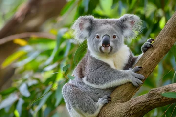 Gardinen Cute koala bear posing for photo, koala wildlife nature © franck