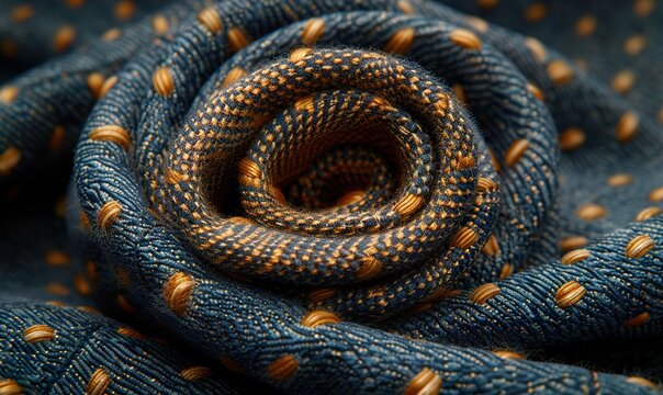 A detailed close-up view of a pair of blue jeans
