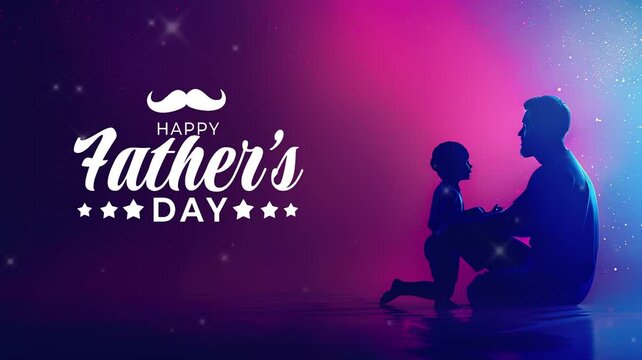 animation Fathers day video footage , animation text ink drop, banner animation fathers day