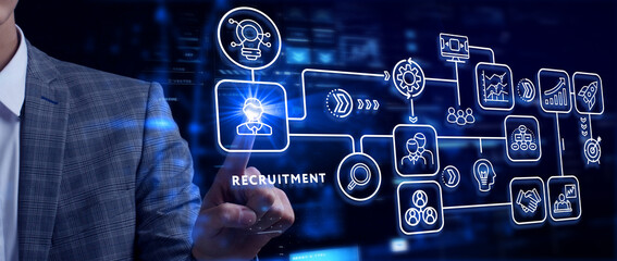 Business, Technology, Internet and network concept. Recruitment career employee interview business...