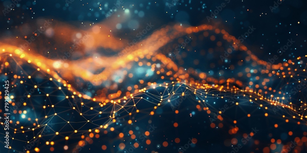 Poster digital abstract background futuristic network connect technology illustration.