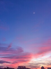 sunset over the city