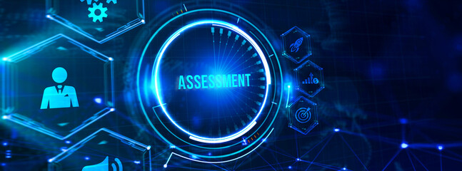 Business, Technology, Internet and network concept. Assessment analysis evaluation measure. 3d illustration