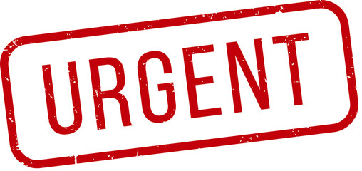 Red urgent rubber stamp