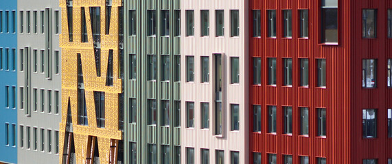 Brightly colored architecture in Kristiansund, Norway