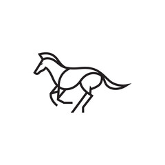 Vector line icon and logo design element, horse symbol vector