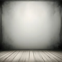 Wallpaper for the background is gray with darkening edges under concrete, gray boards on the floor