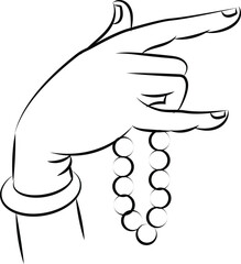 	
The beautiful hand gesture of lord Buddha in Indian folk art Kalamkari style. for textile printing, logo, wallpaper
