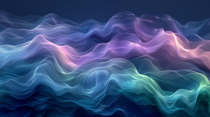 Vivid Colorful Waves on Dark Background