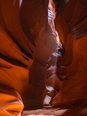 Inside view of the landscape in Antelope Canyon, Page, Arizona.