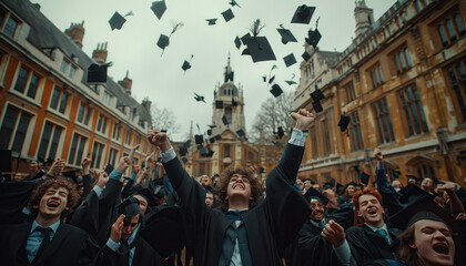 Fototapeta premium students at graduation ceremony,generative ai