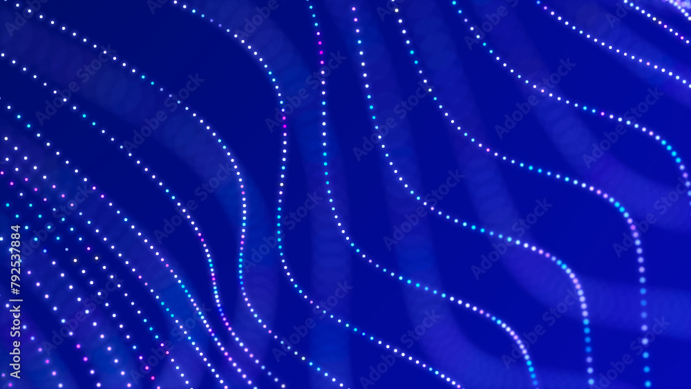 Poster sci-fi background. digital wave with many particles. big data visualization. template for festive pr