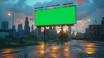 a billboard sign in the streets ,generative ai