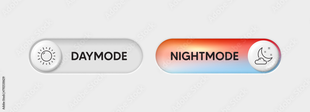 Poster day night switch buttons. mobile app interface design concept. dark mode switch icon. day and night 