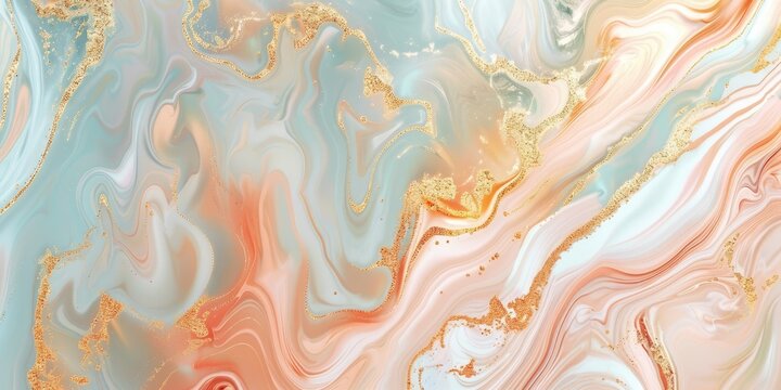 opal and gold abstract background texture. light delicate marble with natural luxurious swirls of marble and gold paint