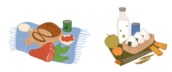 Vector Food Assortment Illustration picnic