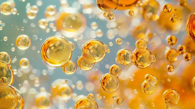 A closeup photograph of a microscope slide showing a magnified view of the molecules present in a drop of biodiesel. .