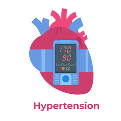 High blood pressure, hypertension concept. Vector illustration.