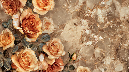 Brown Gold Marble Floor Texture. Rose pattern. Interior marble for wall.