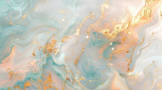opal and gold abstract background texture. light delicate marble with natural luxurious swirls of marble and gold paint