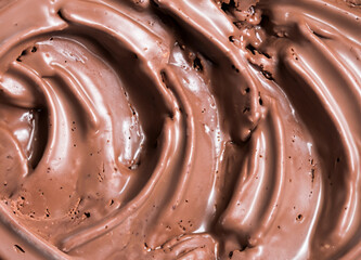 Close up of chocolate ice cream texture