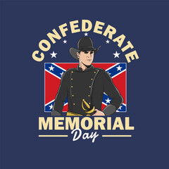 confederate memorial day. confederate memorial concept vector