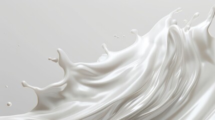 Dynamic Milk Splash On White - obrazy, fototapety, plakaty