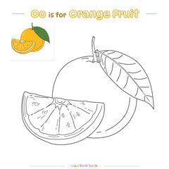 Coloring Page Orange Fruit