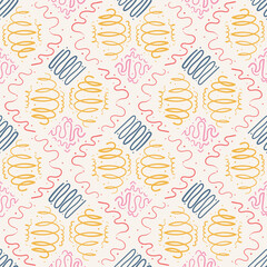 Abstract retro seamless pattern. vintage ornament endless background. Vector flat illustration