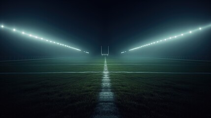 American football field at night