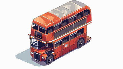 Old london bus icon isometric vector. England city