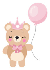 Princess teddy bear holding a balloon - 792550867