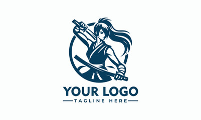 Fimale Martial Art vector logo Character design Beauty women fighter logo vector Women's day