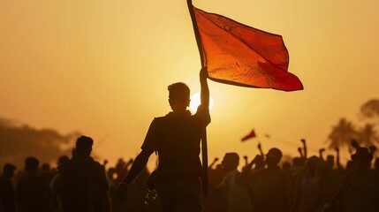 Freedom Fighter flag bearer