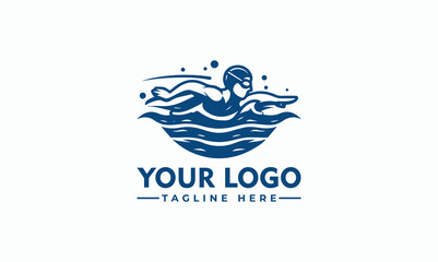 Male Swimming logo designs vector Creative  Man Swimmer logo Vector character illustration