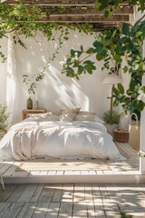 Chic Rustic Outdoor Bedroom with Garden Access