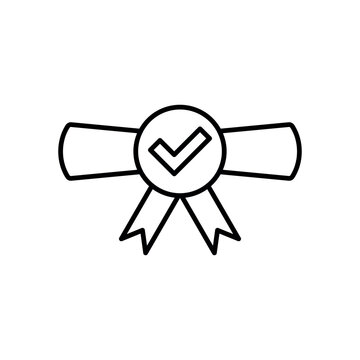 recommend clip art: Folded diploma icon vector illustration. Scroll with ribbon on isolated background. Parchment with seal sign concept.