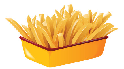 Vector graphic of a fast food french fries serving
