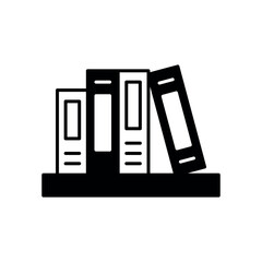 Bookshelf icon vector illustration. Books and shelve on isolated background. Library sign concept.