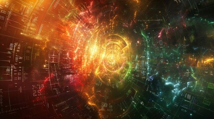 Dimensions, numbers, magic, graphics, abstract blue spiral universe, background.