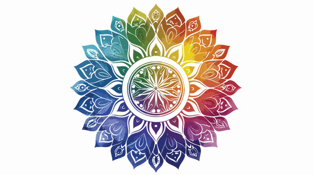 Rainbow mandala tattoo vector design ethnic decorativ