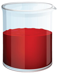 Clear container filled with vibrant red liquid