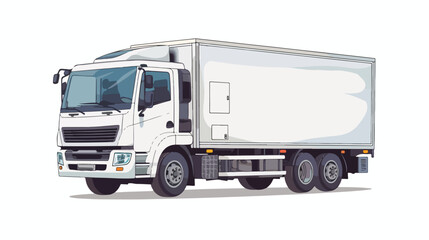 Refrigerated truck isolated. Vector illustration. Han