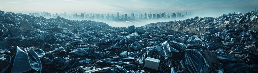 Mountains of Waste: The Environmental Cost Consumerism - obrazy, fototapety, plakaty