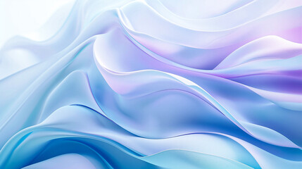 Obraz premium Abstract waves in pastel shades of light lilac, white and blue. Creative illustration in halftone style with gradient. Elegant background for brand book, cover