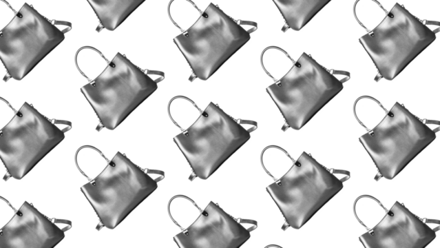 Fashionable repeating minimalist pattern of women's handbags