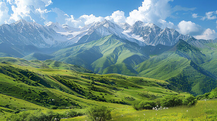 Caucasus mountains next to Gudauri ski resort - obrazy, fototapety, plakaty