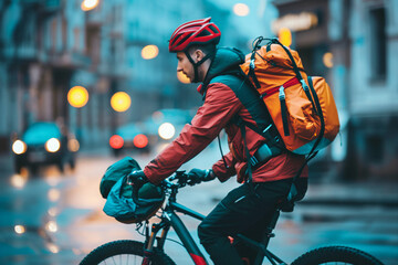 Fast and best delivery service in city AI generated illustration of delivery man woman