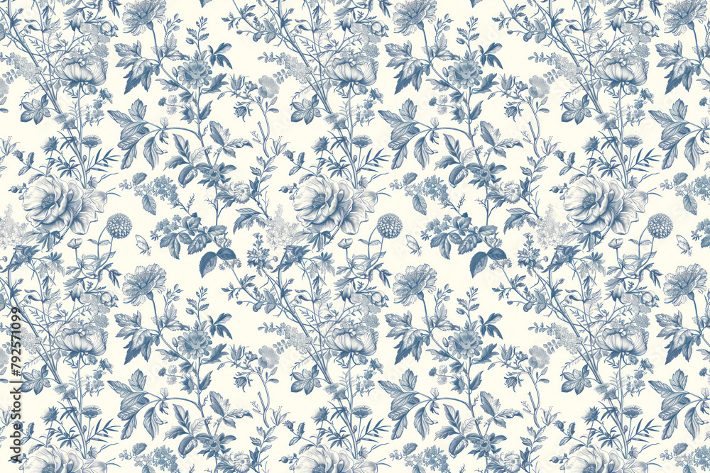 Poster toile floral pattern tapestry. vintage botanical wallpaper pattern. background image. created with g